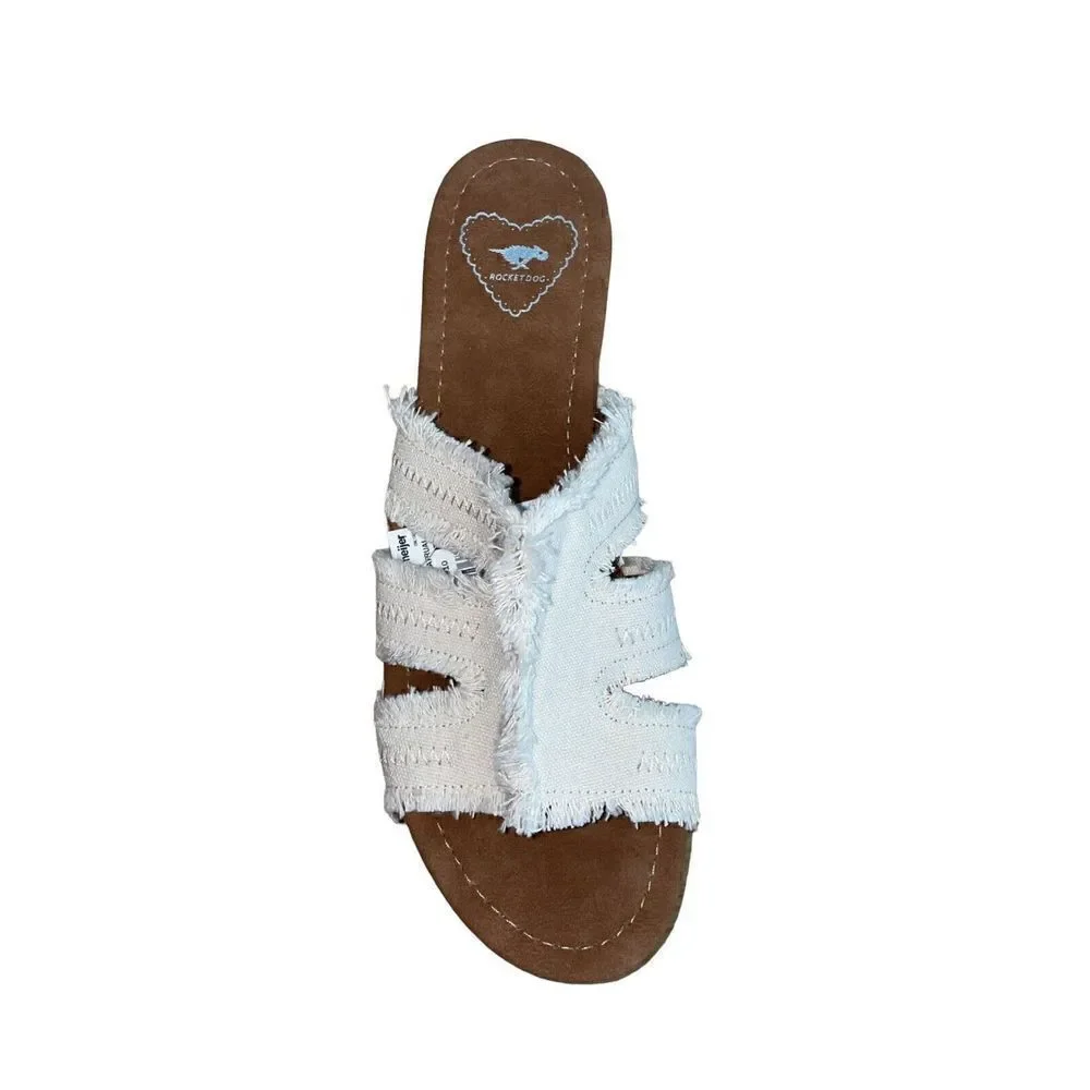 Rocket Dog Clipper Sandals Natural Woven Canvas Cotton Sandals Womens Sz 11 NWB